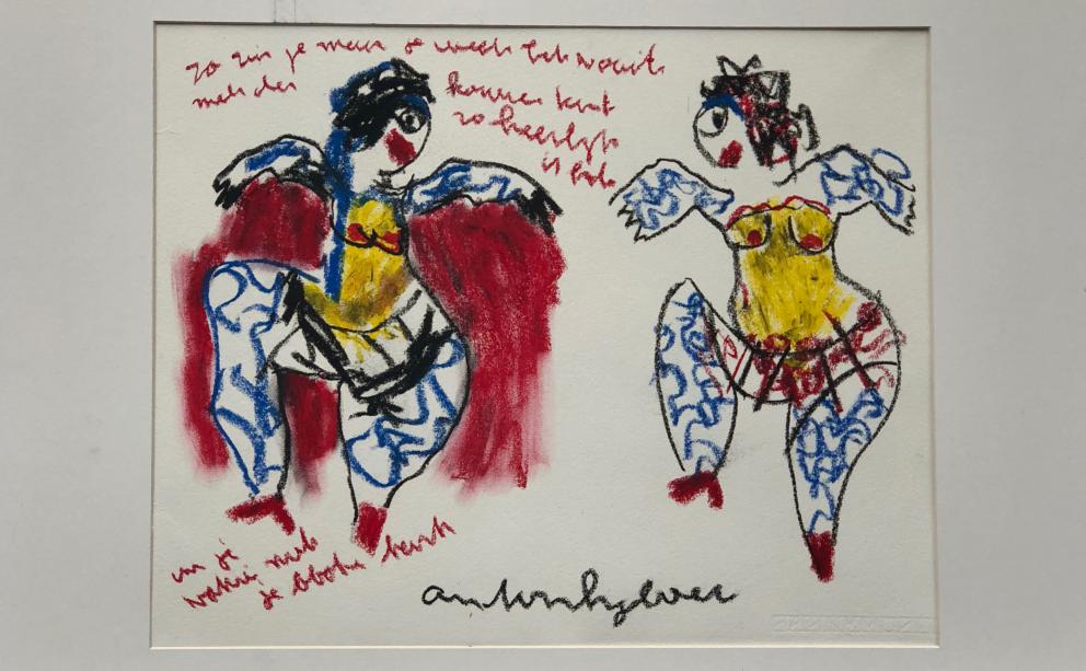 Kunst Anton Heijboer CanCan Danseressen Pastel